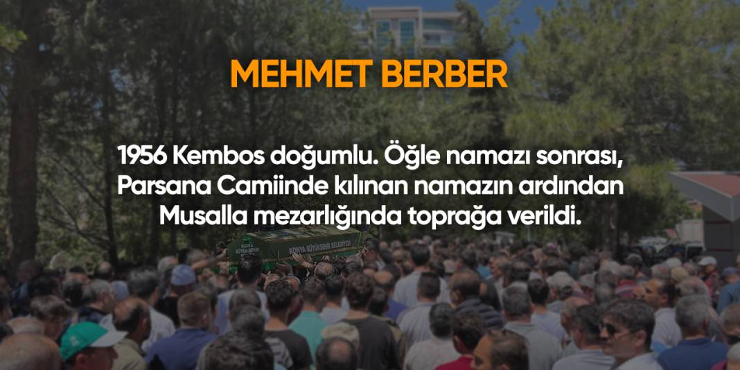 Konya'da bugün vefat edenler | 6 Eylül 2025 11